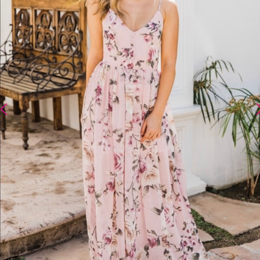 Floral Maxi Dress Blush